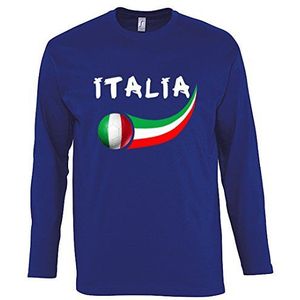 Supportershop Heren Homme Bleu Italie T-shirt, L/S, blauw