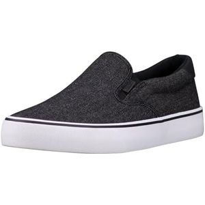 Lugz Clipper Slip on Sneakers voor heren, Zwart Wit Denim, 42.5 EU