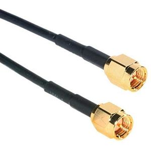 Amphenol CO-174SMAX200-005 Zwart RG174 SMA coaxkabel 50 Ohm, SMA Man naar SMA Mannelijk, 5'