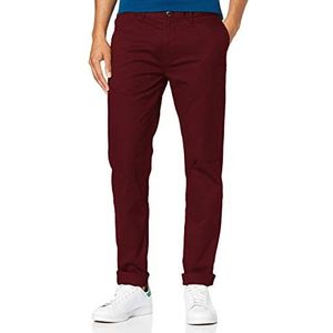 Scotch & Soda Stuart-Chino Regular Slim Fit Katoenen stretchbroek voor heren, rood (bordeaux 23)., 29W x 34L