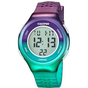 Calypso Uniseks horloge K5841, Groen, groen, paars, paars, Klassiek