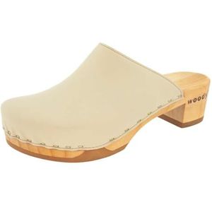 Woody Dames Katharina houten schoen, crème, 36 EU, Crème, 36 EU