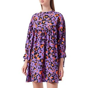 PIECES Dames PCSILLE 3/4 Jurk D2D DE Mini-jurk, Deep Lavender/AOP: Multi Leo, M
