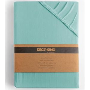 DecoKing - Hoeslaken - Lichtturkoois - 160x200-180x200 cm - 100% Gekamd Katoen Jersey