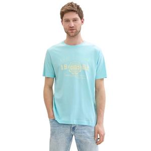 TOM TAILOR Heren T-shirt, 34921 - Caribbean Turquoise, S