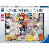 Ravensburger puzzel Wijnlabels - Legpuzzel - 1000 stukjes