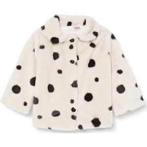 Koton Babygirl's Hooded Long Sleeve Pocket Detail Polka Dotted Teddy Coat Jas, Zwart design (9D9), 12-18 Monate