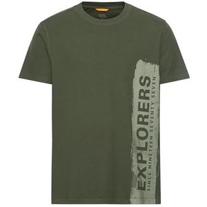 camel active Jersey T-shirt gemaakt van duurzaam biologisch katoenenswear - Donker Groen