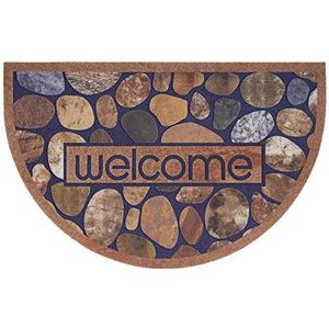 Deurmat halfrond Welcome Stones - multi 45x70 cm