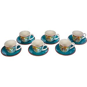 Tognana ME685015528 Set van 6 koffiekopjes met bord, New Bone China