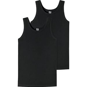 Schiesser Jongens onderhemd 2 PACK Organic Cotton - 95/5, zwart, 152 cm