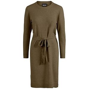 PIECES Dames PCCAVA LS O-Neck Knit Dress NOOS BC 17114786, dark olive, L