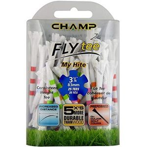 Champ Fly Tee My Hite 3-1/4"" 25Count, Gestreepte Gemengde Kleuren, Gemengde Gestreepte Kleuren, 3 1/4