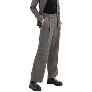 TOM TAILOR Dames Lea Striaght Fit broek 1034543, 30943 - Grey Small Woven Check, 44W / 30L