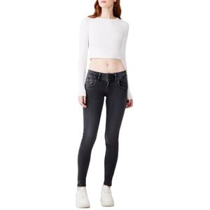 LTB Jeans Dames Julita X - Skinny Fit met lage taille en ritssluiting in grijs van katoenmix - Maat W31L36, Lalika Wash 55314, 31W x 36L