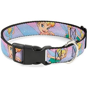 Buckle-Down Plastic Clip Collar - Tinker Bell Poses Paars/Pink Fade - 30,5 cm Breed - Past 38-66 cm Nek - Large