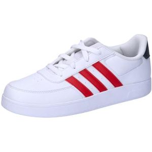 adidas Breaknet 2.0 Kinderschoenen, lage schoenen zonder voetbal, FTWR White/Better Scarlet/Carbon, 32 EU, meerkleurig (Ftwr White Better Scarlet Carbon), 32 EU