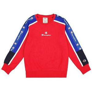 Champion Sweatshirt voor kinderen en jongens, Vermiglion/diepblauw (Crd/Bai/Wht), 7-8 jaar