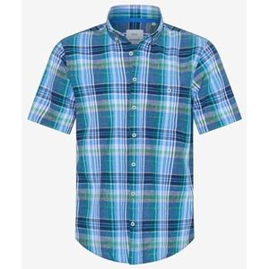 BRAX Heren stijl Dan C Cotton Linen Slub shirt met korte mouwen en button-down-kraag, Balance, L