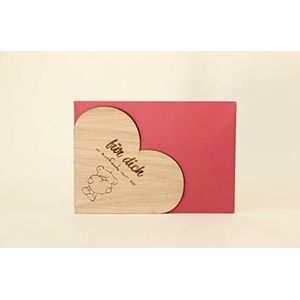 Holzgrusskarten Originele 100% handgemaakt in Oostenrijk, van eikenhout gemaakte wenskaart, spreukkaart, vouwkaart, ansichtkaart