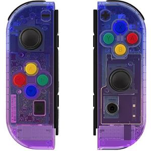 eXtremeRate Joycon Cover Case Shell voor Nintendo Switch Joycon/OLED Joycon Controller,DIY Vervanging Hoesje Knoppen Kit (Geen Joycon)-Gradiënt Blauw Paars