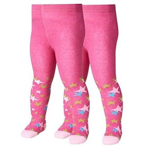 Playshoes Meisjespanty met sterren, verpakking van 2, roze 18, 50/56 cm