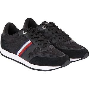 Tommy Hilfiger Essential Stripes Runner Sneaker voor dames, Zwart, 37 EU