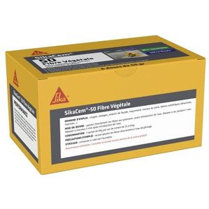 Sika - SikaCem-50 plantaardige vezels, biologisch gebrande natuurlijke vezels, ultradun voor betere verspreiding en anti-scheuren, voor dekvloer, mortel, pleisterwerk en beton, doos met 6 doses = 1/2