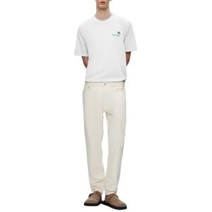 LTB Jeans Heren T-shirt gemaakt van katoen in wit regular fit - maat L, wit, L