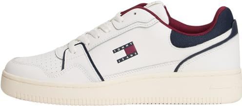Tommy Hilfiger - Witte Leren Heren Sneaker - 41 EU - Fitness-schoenen