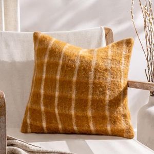 Yard Duizendblad Check Faux Mohair Veer Rijk gevuld Kussen