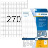 HERMA Self Adhesive Removable Multi-Purpose Labels, 270 Labels Per A4 Sheet, 6750 Labels For Printers, Small, 17.8 x 10 mm (10000),Wit