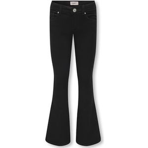 ONLY Girl Flared Fit Jeans Kogroyal middelhoge taille, uitlopende jeans, zwart denim, 158