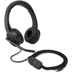 Kensington H1000 USB-C On-Ear Hoofdtelefoon, Comfortabele Professionele Bedrade HD Audio Hoofdtelefoon met Ruisonderdrukking, LED-lampjes en 40 Millimeter Drivers, Universele Plug-And-Play (K83450WW)