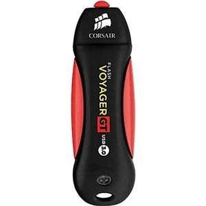 Corsair Flash Voyager GT, 1 TB USB 3.0 Flash Drive (hoge prestaties met USB 3.0/USB 2.0, duurzame rubberen behuizing, waterbestendig, schokbestendig), zwart/rood