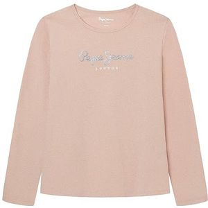 Pepe Jeans Meisje Hana Glitter L/S T-shirt, Roze (Ash Rose), 16 jaar