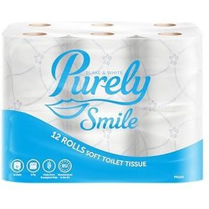 Blake & White Purely Smile 3-laagse zachte toiletrol | Pak van 12 | PS1125 | FSC-gecertificeerd (verpakking kan variëren)
