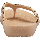 Crocs Kadee II Flip W dames Teenslipper Flip, Leopard/Gold, 42/43 EU