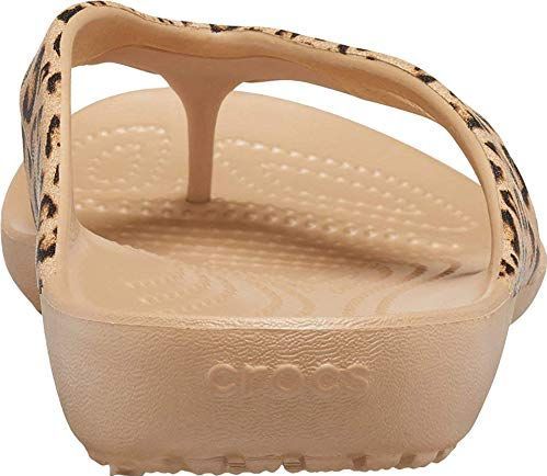 Crocs Kadee II Flip W dames Teenslipper Flip, Leopard/Gold, 42/43 EU
