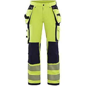 Blaklader 719716423389C48 dames 4-weg stretch Hi-Vis broek, High Vis geel/Marineblauw, maat C48