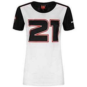 Valentino Rossi Troy Bayliss T-shirt 21 Ducati Corse voor dames, wit/zwart, L