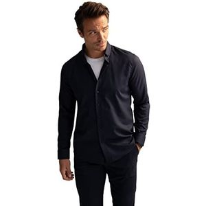 DeFacto Basic herenoverhemd met lange mouwen, navy, 3XL