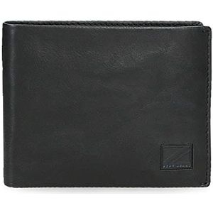 Pepe Jeans Chief portemonnee met portemonnee, zwart, 12,5 x 9,5 x 1 cm, leer, Blanco Y Gris, portemonnee met portemonnee