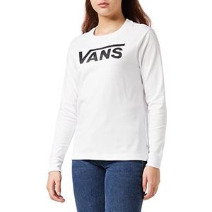Vans Dames Flying V Classic Ls Bf Lange Mouwen Top, Wit (Wit Wit), XS