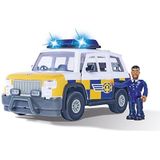 Simba - Brandweerman Sam – 4 x 4 politie – voertuig 19 cm + figuur met gewrichten, geluidsfuncties – 109252578038