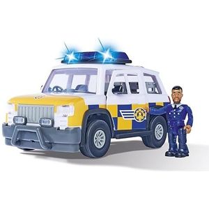 Simba - Brandweerman Sam – 4 x 4 politie – voertuig 19 cm + figuur met gewrichten, geluidsfuncties – 109252578038