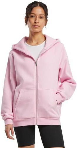 Build Your Brand - By290 - Fluffy Zip Hoody - Zacht Roze - Katoen/Polyester - 1 stuk