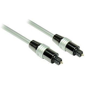Optische audiokabel/LWL lichtgolfgeleiderkabel - 3 m - HIGH KWALITY - Toslink stekker aan stekker, Ø 6 mm - grijs
