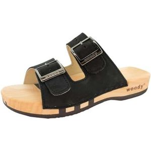 Woody Dames Maxima houten schoen, zwart, 36 EU, zwart, 36 EU