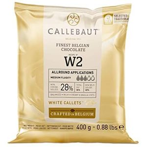CALLEBAUT Ontvanger Nr. W2 - Couverture Callets, witte chocolade, 28% cacao, 400g - 1 verpakking